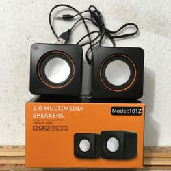 2.0 Mini Multimedia Computer Speakers USB Powered Model 101Z Black