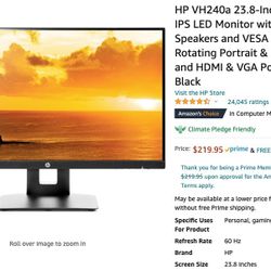 23.98 Monitor HP VH240a