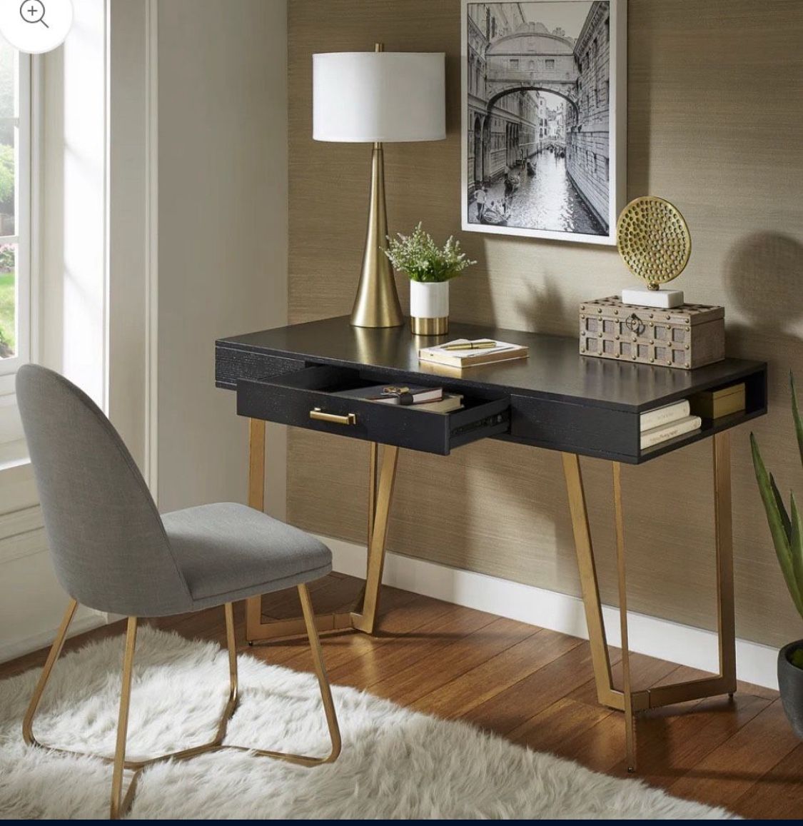 New Black and Gold Writing Desk