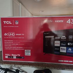 TCL 43" Class S4 (43S451) 4K UHD HDR Smart TV with Roku TV. 