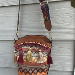 Women Vintage Small Bucket Tassels Shoulder Bag Purse Crossbody Bag
