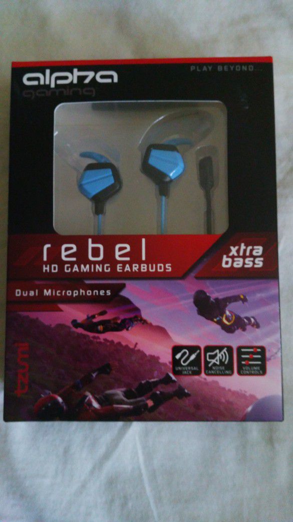 REBEL HD GAMING EARBUDS DUAL MICROPHONO  RXTRA BASS