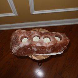 Solid Himalayan Salt Block Candle Holder