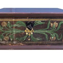 Vintage Hungarian Trunk, Hand Painted 