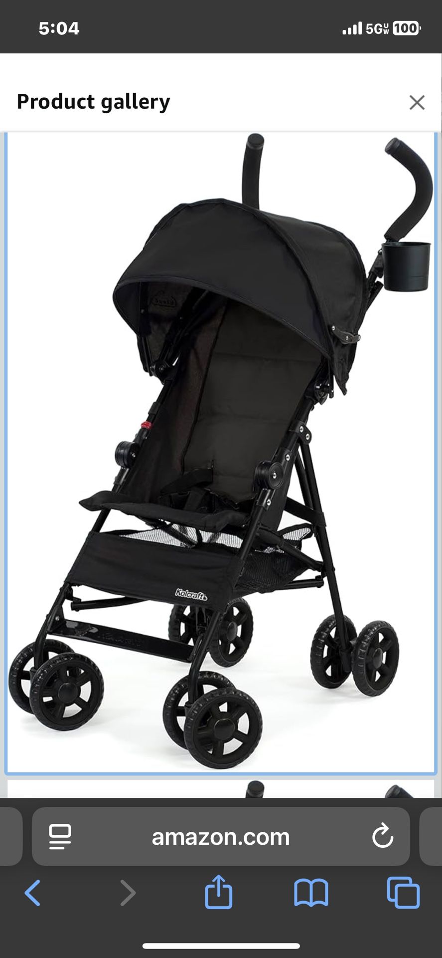 Kolcraft Cloud Lightweight Umbrella Stroller with Large Sun Canopy