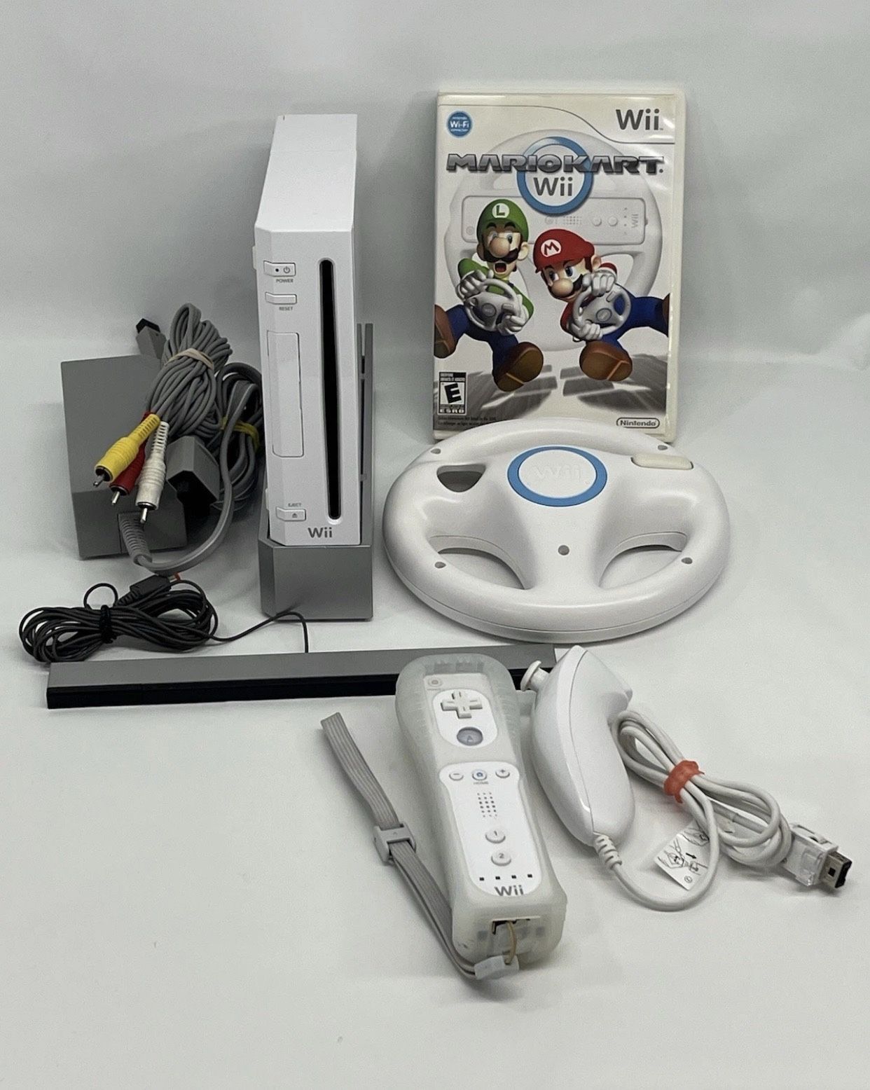 Nintendo WII + Mario Kart Game and Wheel