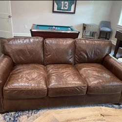 Restoration Hardware 100% Top-Grain Leather Sofa – 82” 