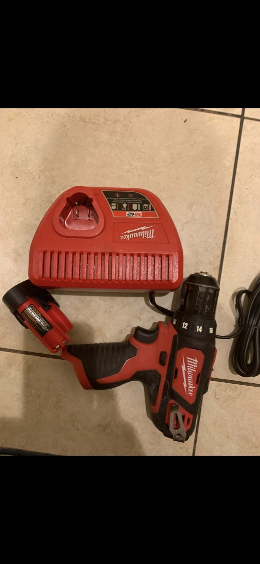 Milwaukee Drill And Battery And Charger 