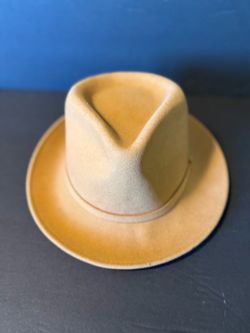 LiteFelt Wool Felt Fedora Brown Hat Made In  USA Mens Size Large