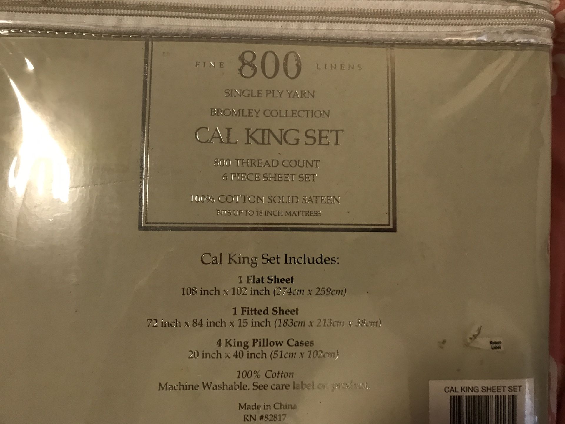 NEW CAL king sateen seaglass bedsheet set