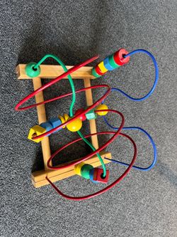 IKEA Roller Coaster Wood Beaded Maze Toddler Toy Educational