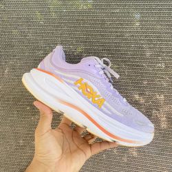 Hoka Bondi 9  Running Shoes in Aster Flower Starlight Glow 