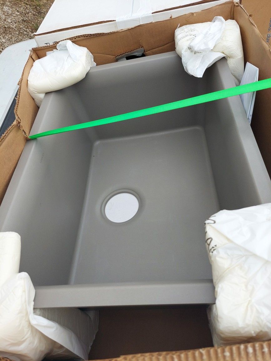 KOHLER Cairn 24.5 in. x 18.3125 in. x 9.5 in. Neoroc Granite Composite Undermount Single-Bowl Kitchen Sink in Matte Taupe