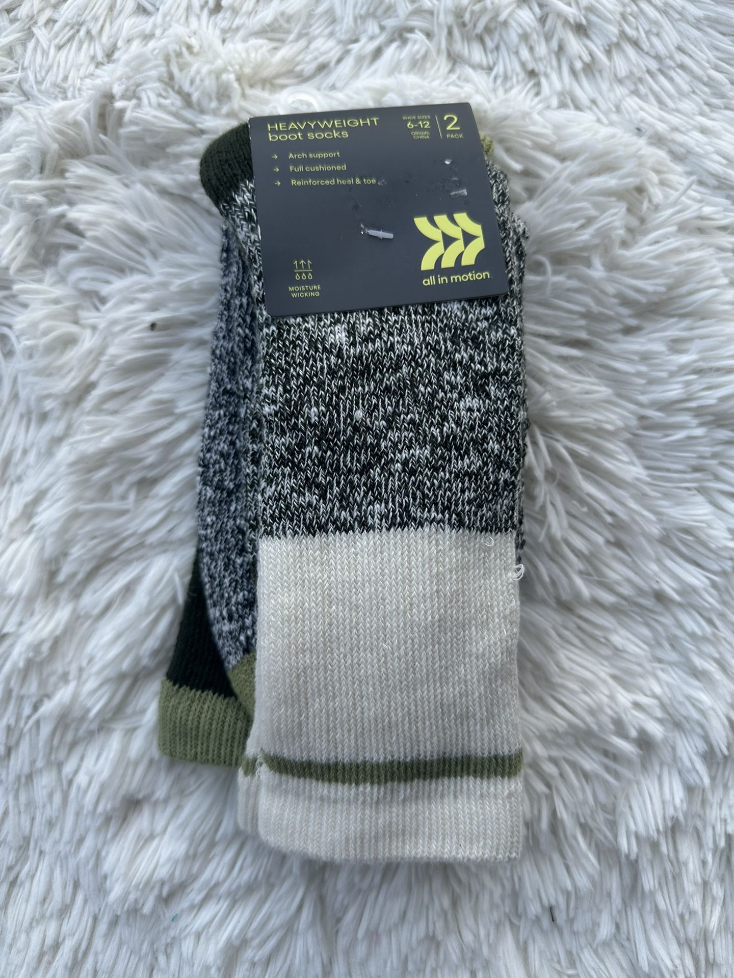 All in Motion Men's Boot Socks - Black, Gray, and White