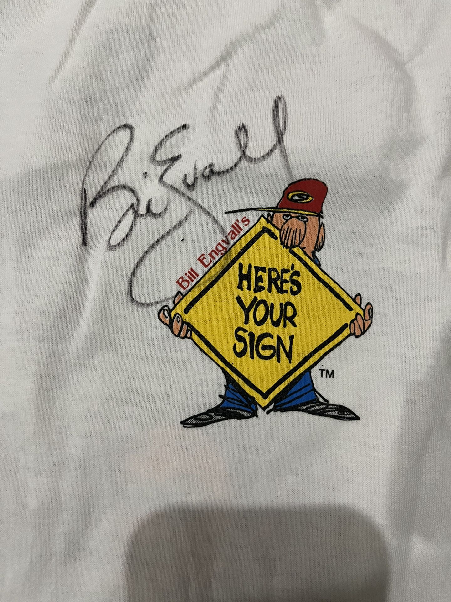 Autographed T-shirt from Bill Engel   Lg 