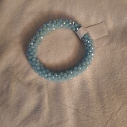 Blue Crystal Bead Bracelet #222