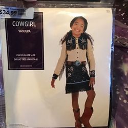 Cowgirl Child Costume Dress Size XL 14-16 -NEW