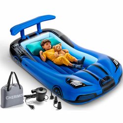 CHERIMOR Inflatable Toddler Travel Bed with Safety Bumpers & 2 Mins Auto Inflation Pump