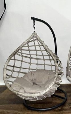 New Hanging Cat Bed Swing Gray W/ Stylish Black Frame
