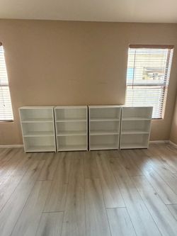 Set of 4 White Bookshelves