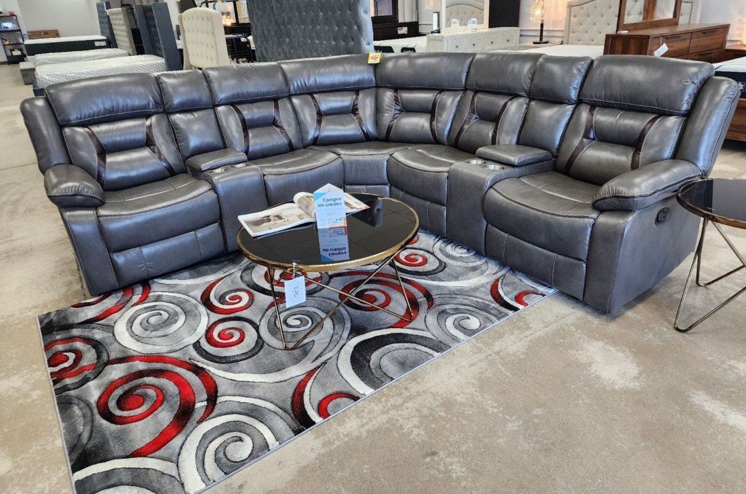 Sectional Recliner Gray 