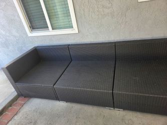 3-Piece Outdoor Wicker Sectional Sofa Set