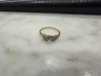 Anillo de oro de 10 k para mujer con brillantes