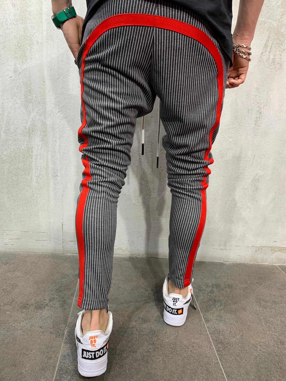 TOP EXPRESSION STRIPED SWEATPANTS RED SIDE STRIPES 4398 for Sale in St ...