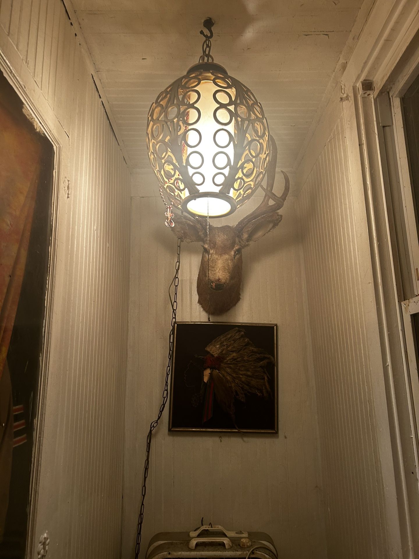 Antique brass chandelier
