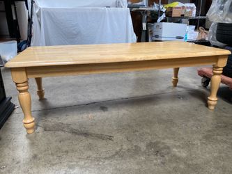 Solid Wood Farmhouse Coffee Table Butcher Block Top 52” x 24”