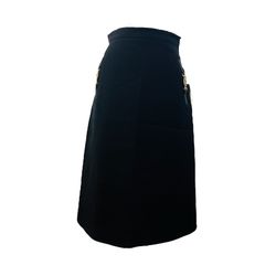 Gucci Black Women Horsebit Silk Skirt Sz 42