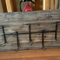 Home Decor - Wall-mounted Wine Rack with 'Wine Cellar' print