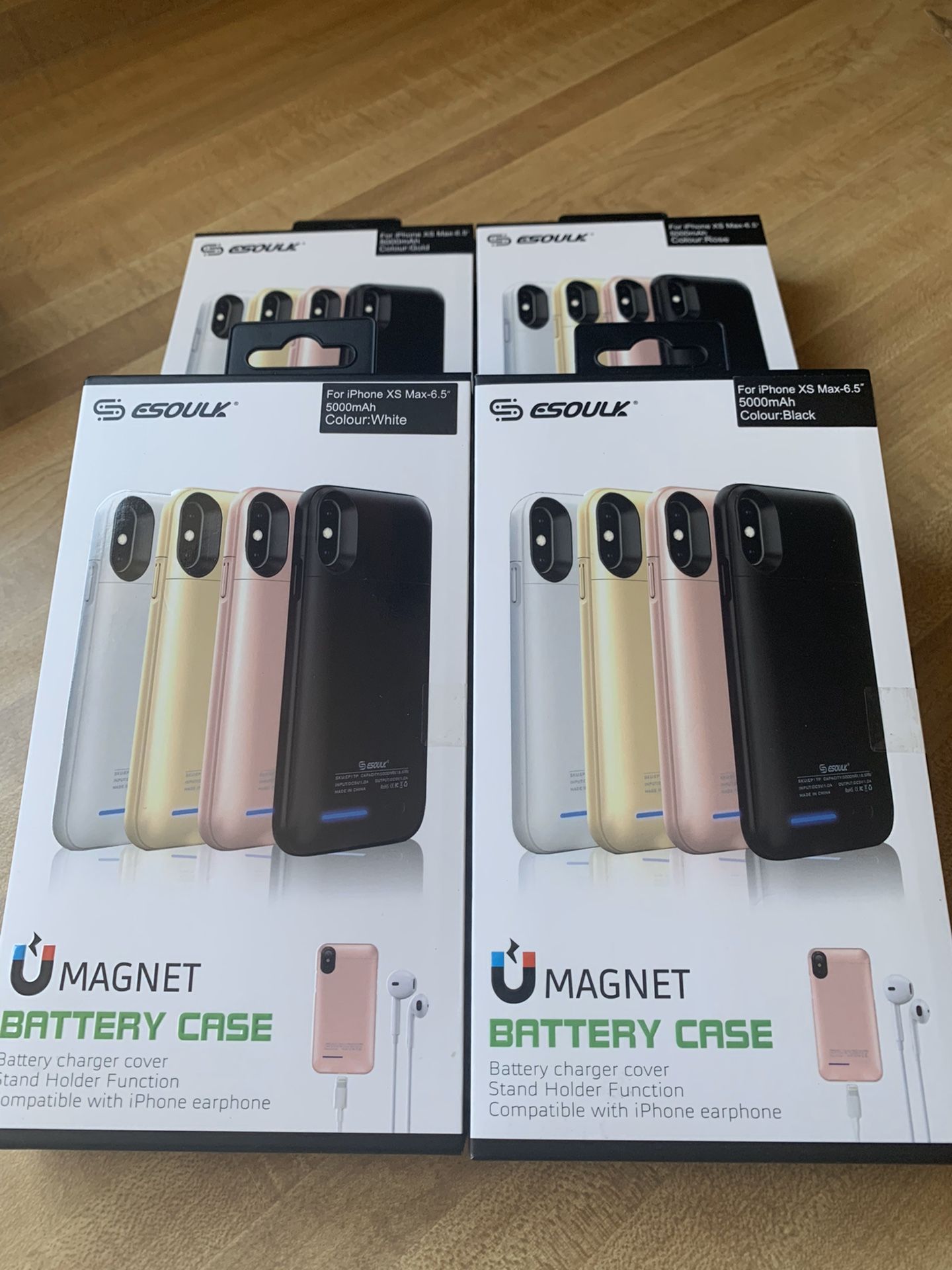 Esoulk Magnet Power Case For IPhone XS MAX 5000mAh （Compatible With Iphone Earphone ) **ALSO AVAILABLE FOR :IPhone 6,7,8,6+,7+,8+X,XS,& XR** BRAND N