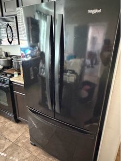 Black Whirlpool French Door Refrigerator