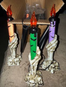 Halloween Skeleton Hand Candle Lights Set of 3