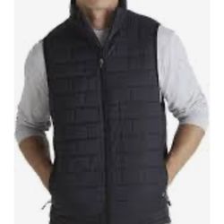 Mack Russo Quilted Puff Vest Mens Size Large Soft shell Black Layering Outdoors Golf 
