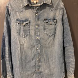 Polo Ralph Lauren Men's Distressed Western-Style Denim Shirt