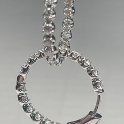 Hoop Earrings White Gold 1.00 Carat 