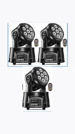 Mini LED Moving Head Stage Lights with Remote 3 pack