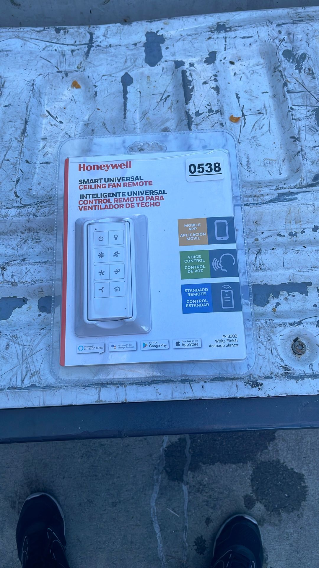 Honeywell Universal 3-Speed Handheld Universal Ceiling Fan Remote Black 43309