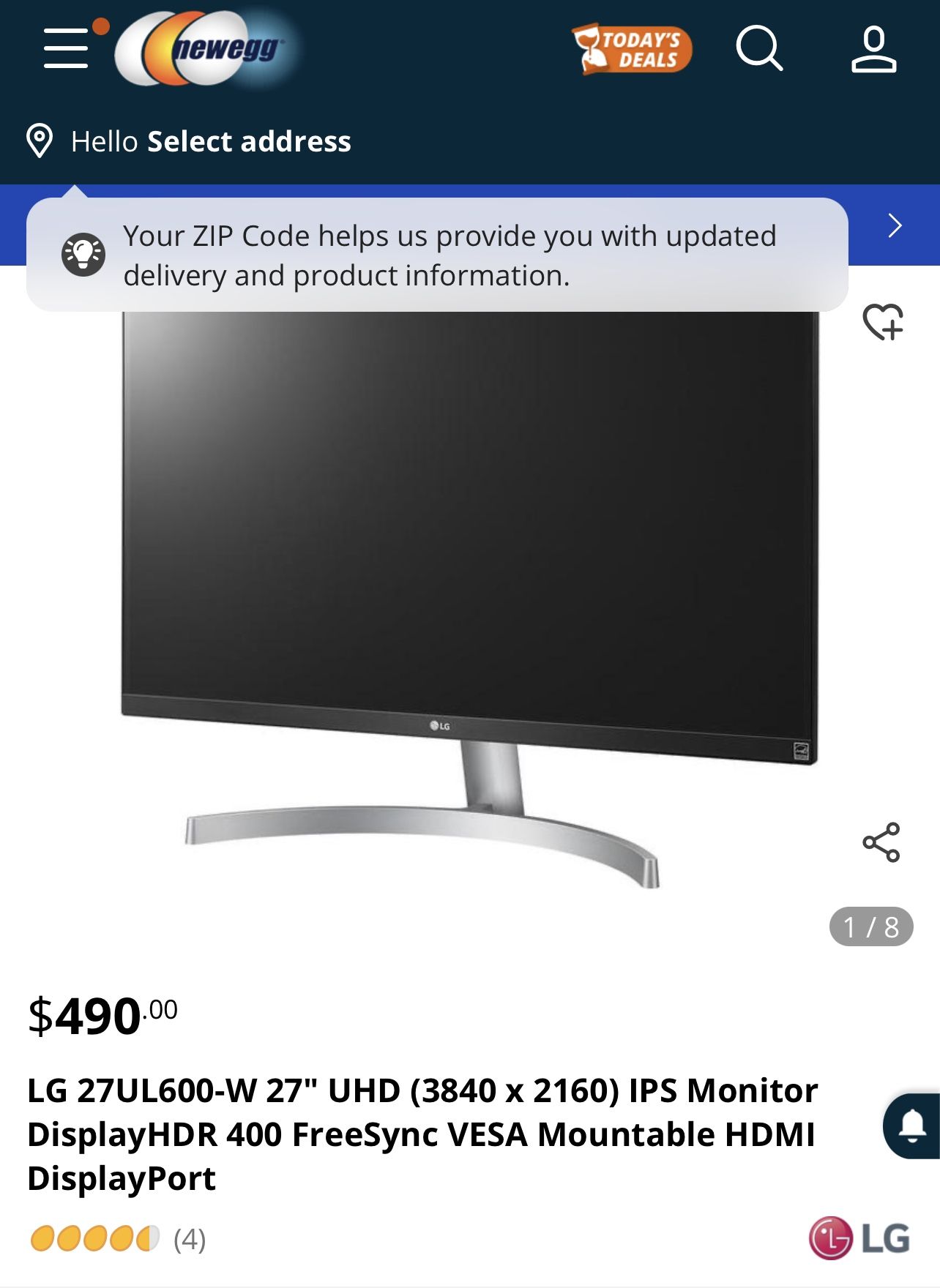 LG27UL600-W 4k 60hz HDR Monitor