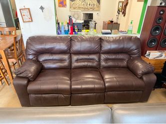 Brown 3-Seat Reclining Sofa