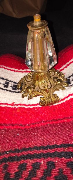 Antique Brass and Crystal Pedestal