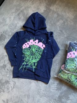 Sp5der Navy Hoodie