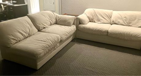 Off-white 2 Love Seats or 1 long couch