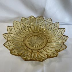 1940’s Federal Glass Amber Star Flower Petal Bowl
