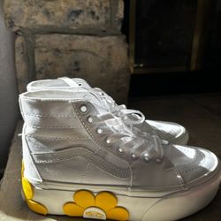 Vans High Top White And Yellow 