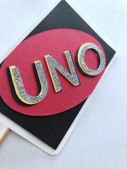 Uno Card Game theme cake topper