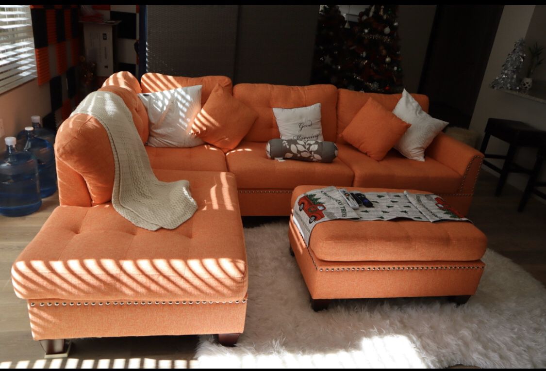Luxurious L-Shape Couch with ottoman