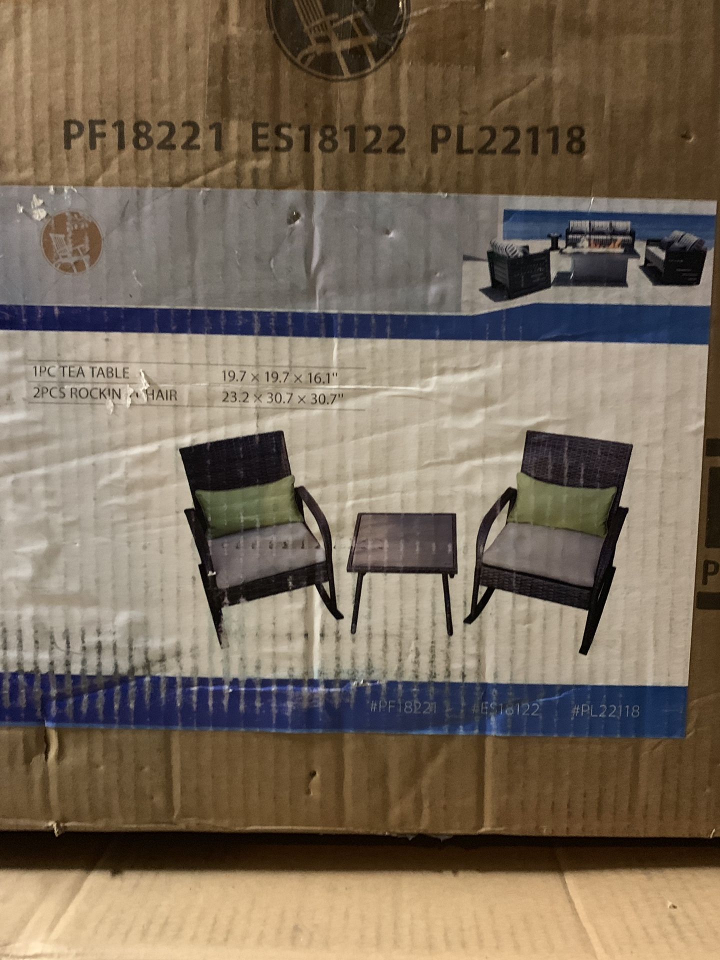 3 piece rocking patio furniture